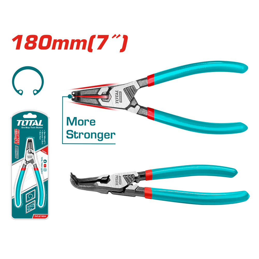 Pinza per anelli elastici interni testa piegata