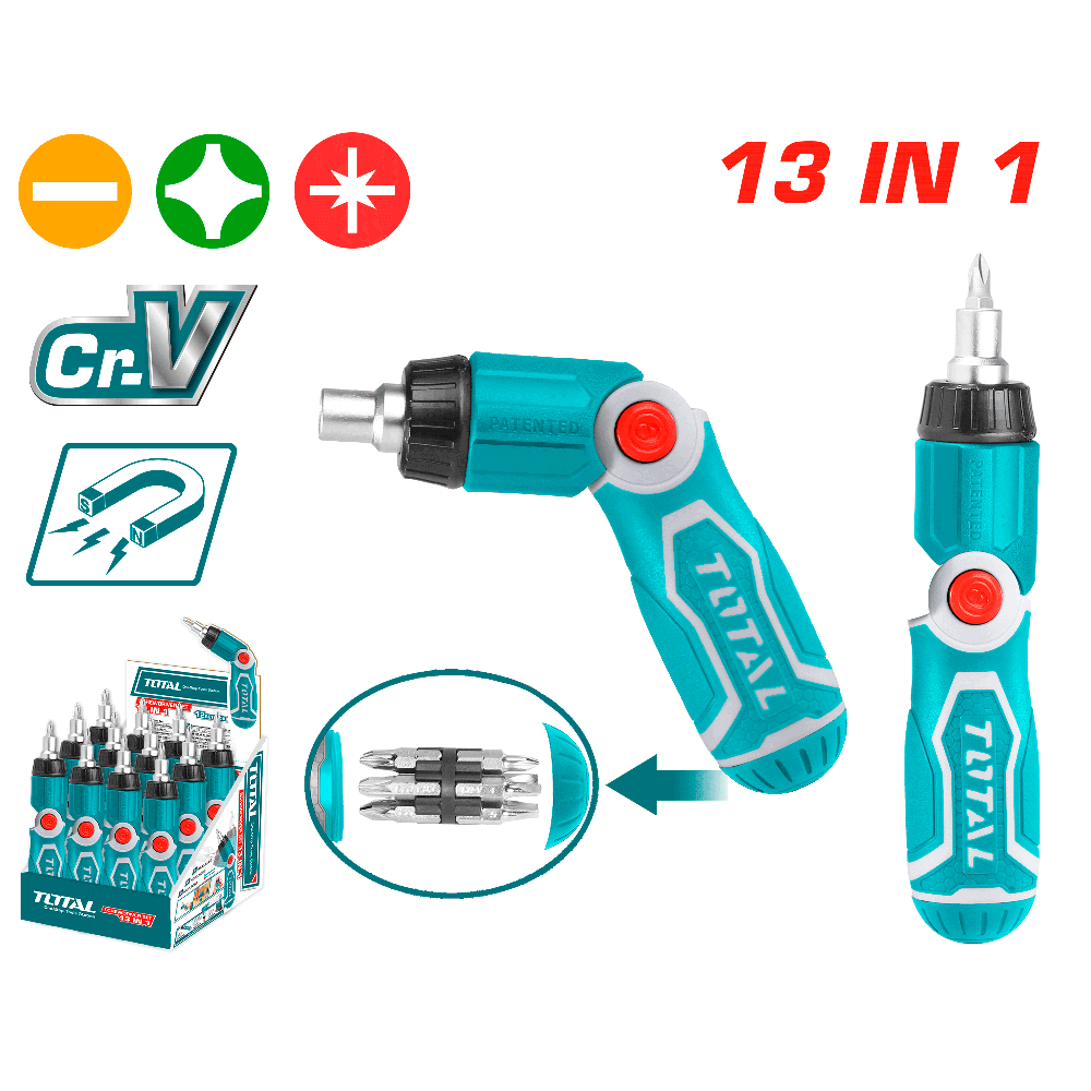 Giravite portainserti snodabile a cricchetto 13 in 1