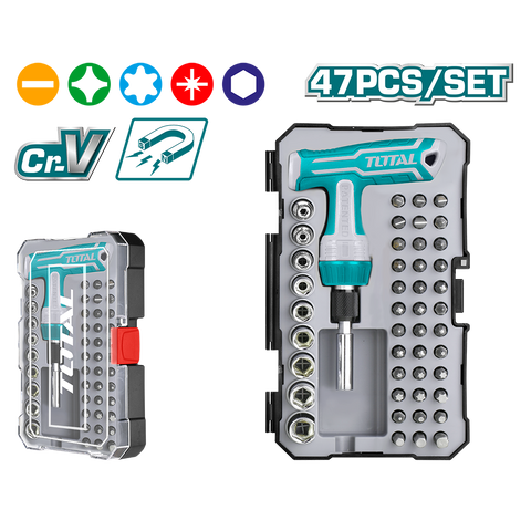 Set 47 pezzi giravite a cricchetto impugnatura a T