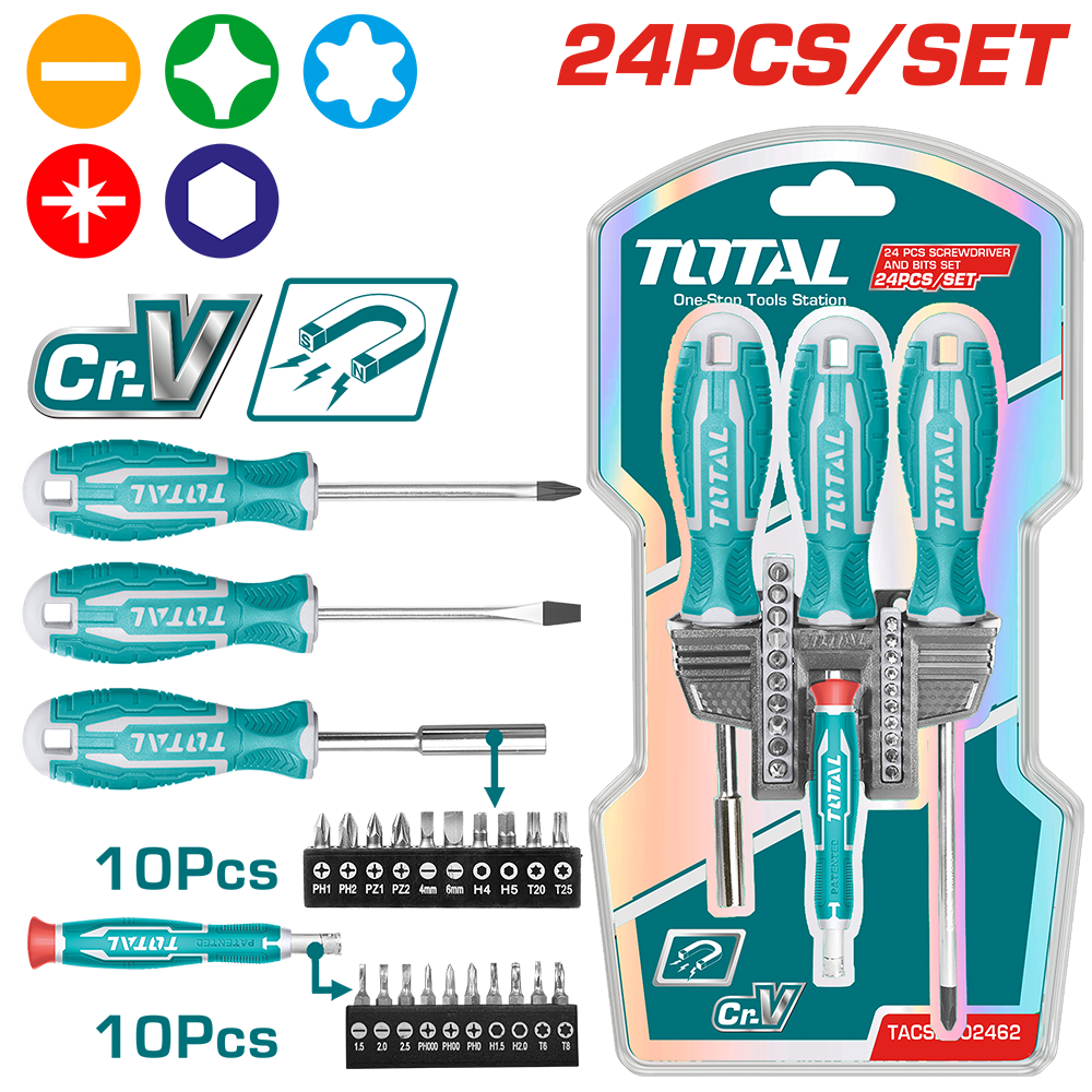 Set di giraviti portainserti, 24 pezzi