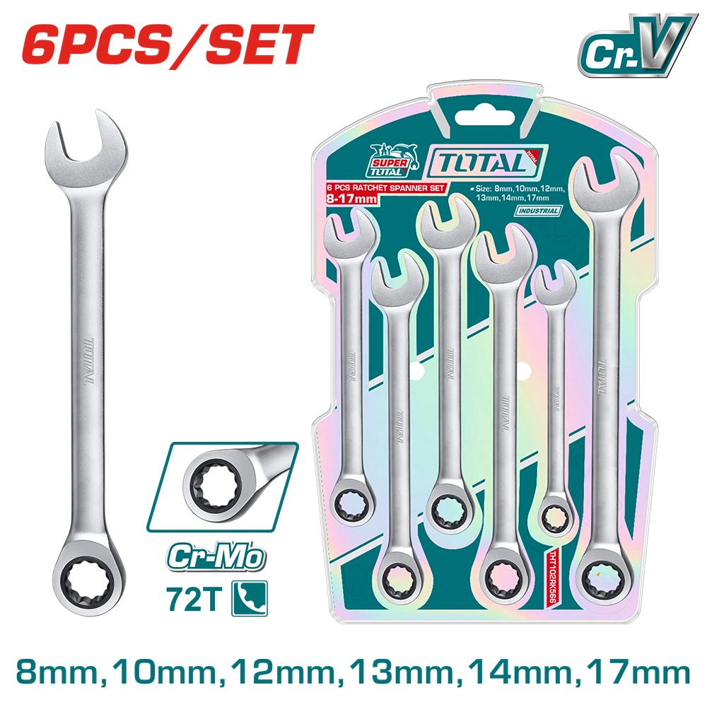 Set chiavi a cricchetto, 6 pezzi