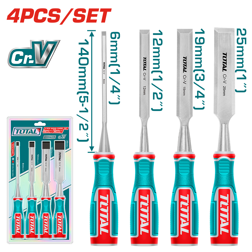 Set 4 scalpelli per legno