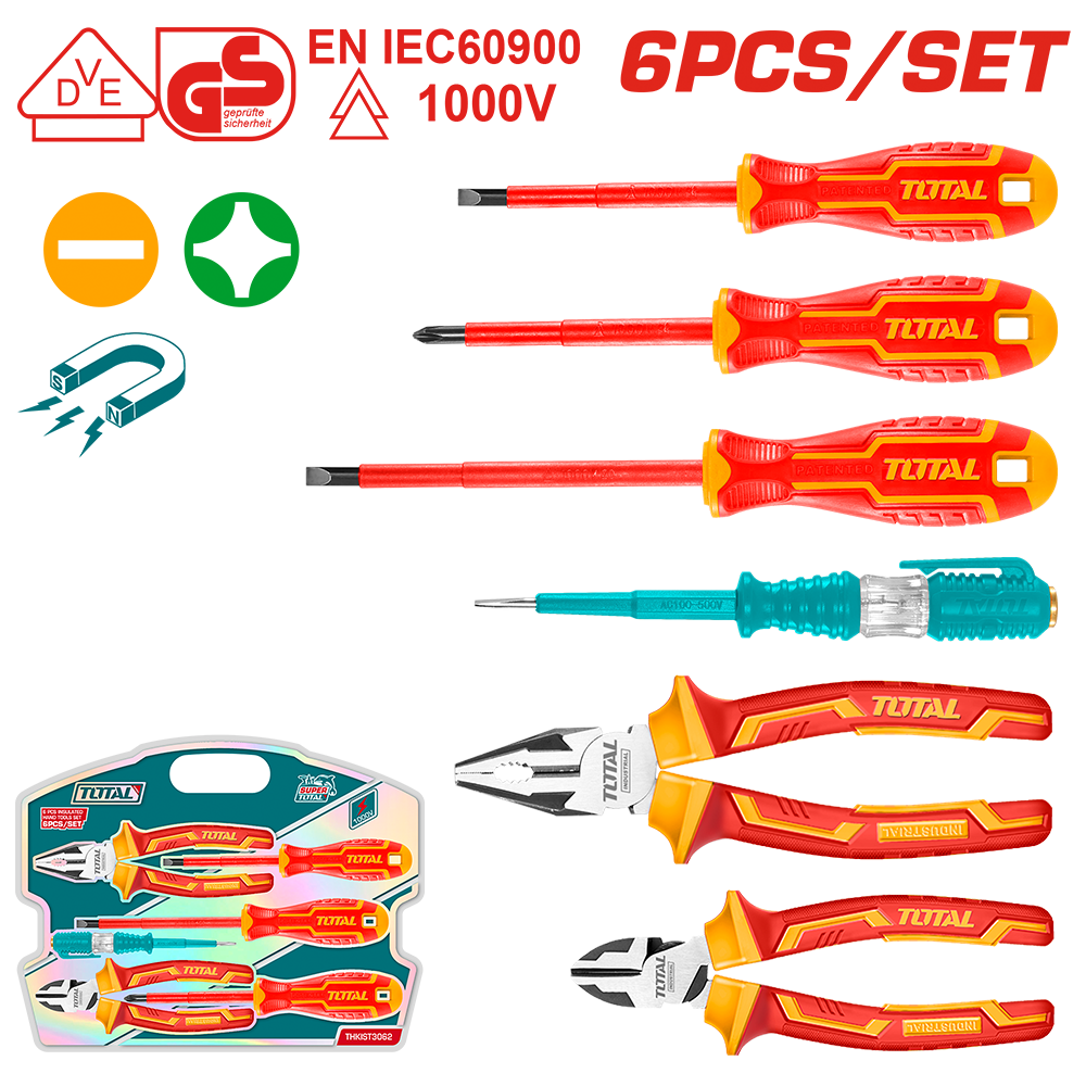 Set 6 utensili assortiti isolati