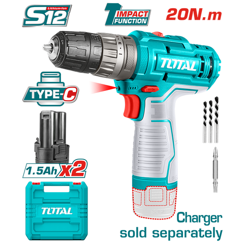 Trapano avvitatore a percussione a batteria 12 V potenza 20 Nm