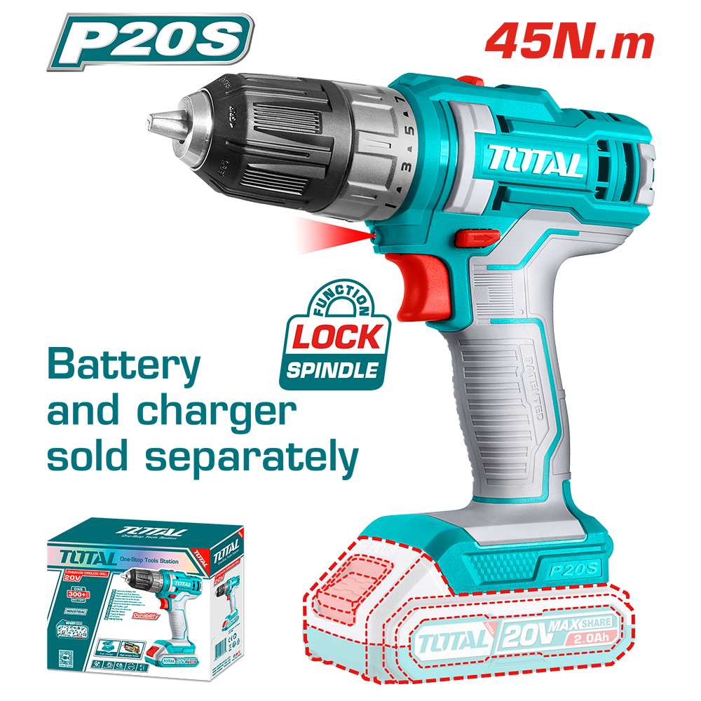 Trapano Avvitatore 20V, 45 Nm - Solo Corpo Macchina