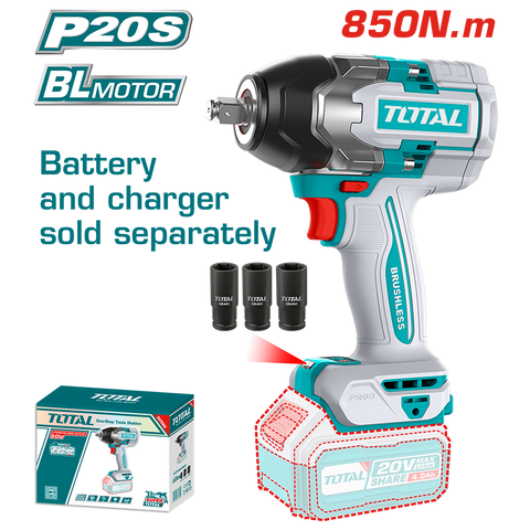 Avvitatore ad Impulsi 20V, 1/2", 850 Nm - Solo Corpo Macchina
