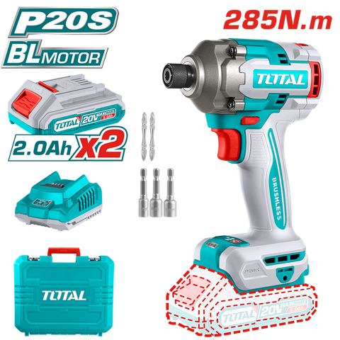 Avvitatore ad Impulsi 20V, 1/4", 285 Nm - Set Completo