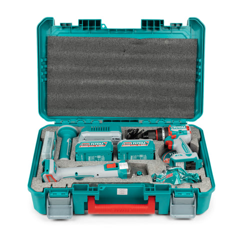 SET AVVITATORE 66 Nm e SMERIGLIATRICE ANGOLARE 115mm 1200 W CON BATTERIA CARICABATTERIA E ACCESSORI