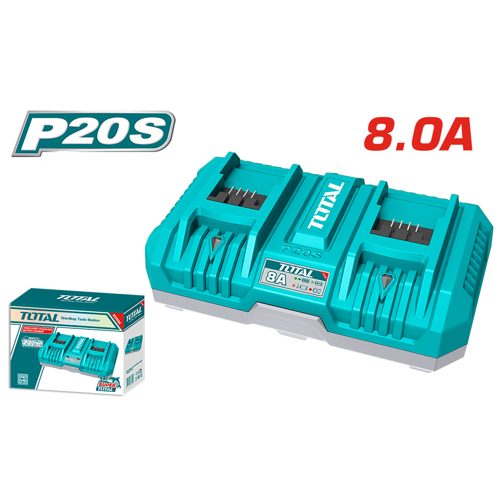 Caricabatterie Ultra Rapido 20V, 8A, Doppia Porta con Indicatore LED