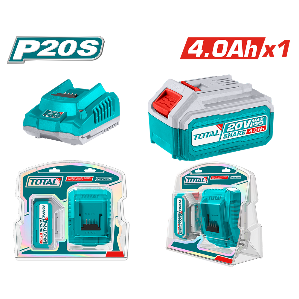 Starter Kit 1 Batteria 20 V, 4 Ah + Caricabatterie 2 A