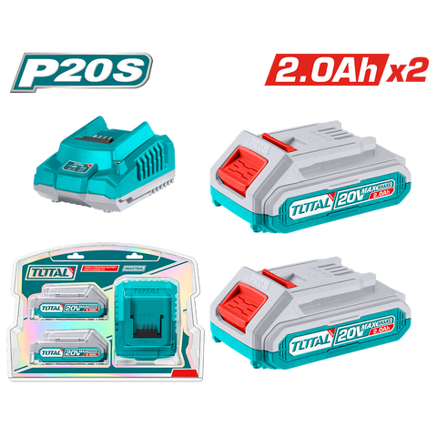 Starter Kit 2 Batterie 20V 2Ah + Caricabatterie 2A