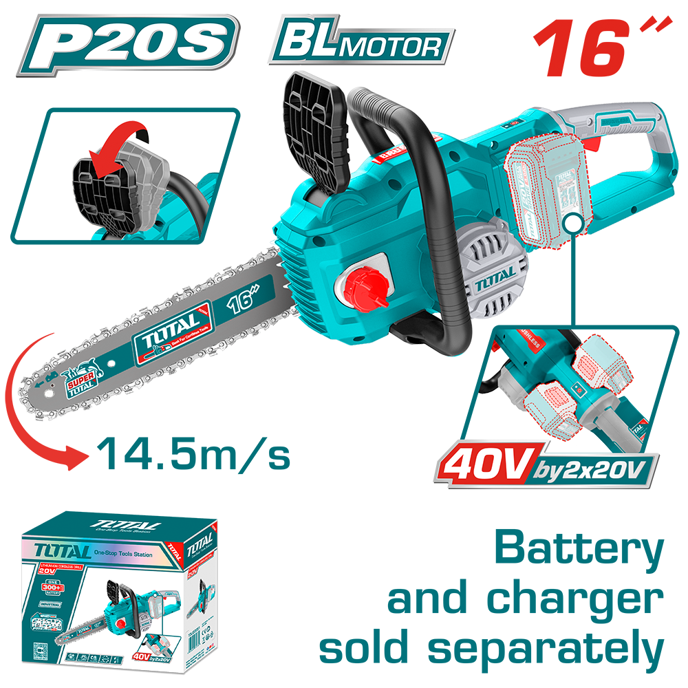 Motosega a Batteria 40V, 40 cm , SOLO CORPO MACCHINA