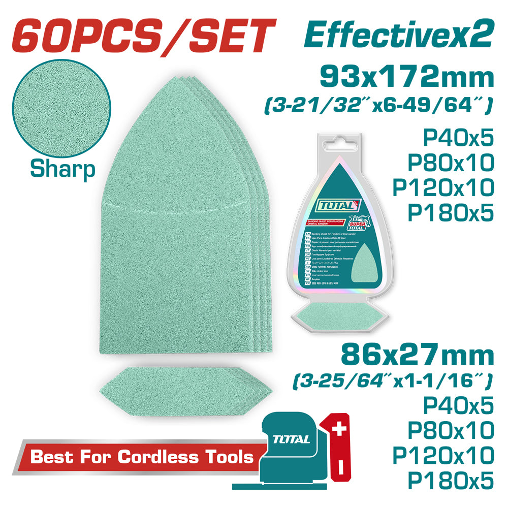FOGLI ABRASIVI PER LEVIGATRICI PALMARI - SET 60 PZ