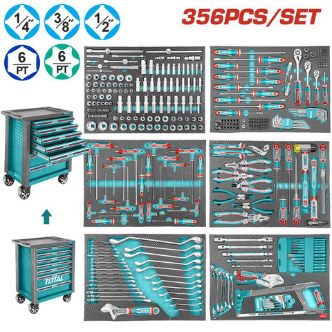 CARRELLO PORTAUTENSILI 7 CASSETTI - 356 UTENSILI