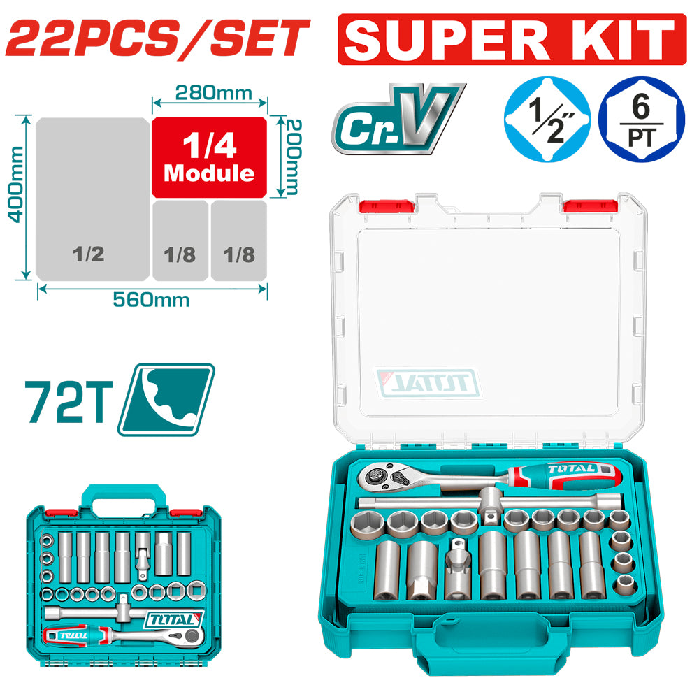 SET VALIGETTA 25 PZ + CHIAVI A BUSSOLA 1/2"