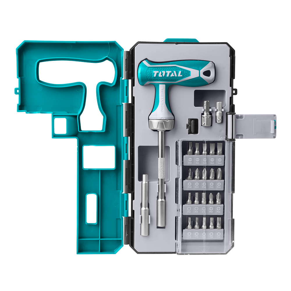 Set 25 pezzi giravite portainserti impugnatura a T