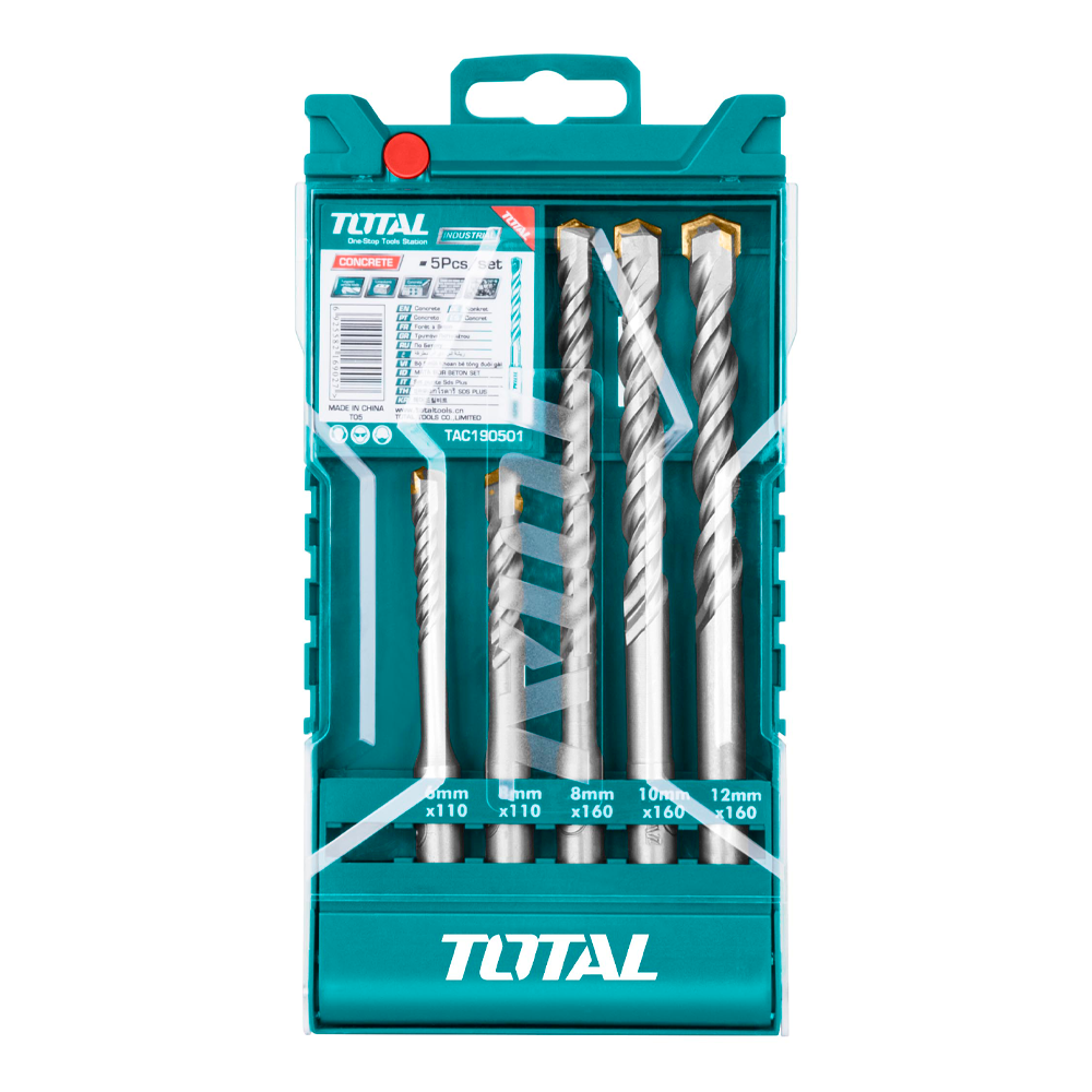 Set 5 punte SDS-PLUS per calcestruzzo