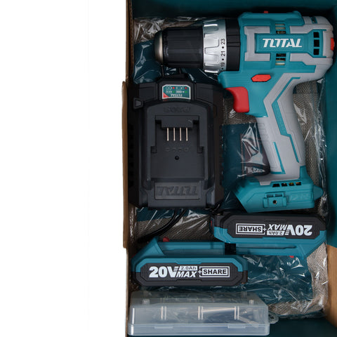 TRAPANO AVVITATORE 20 V CON PERCUSSIONE, MOTORE BRUSHLESS, 2 BATTERIE