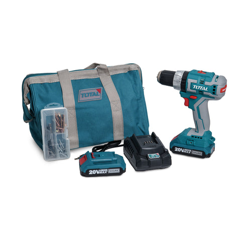 TRAPANO AVVITATORE 20 V CON PERCUSSIONE, MOTORE BRUSHLESS, 2 BATTERIE